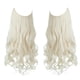 thumbnail image 1 of Xiao Hua Extensiones de Cabello con Alambre de Línea de Pesca invisible, Fibra Sintética Larga Ondulada Rizada, Extensiones de Cabello Estilo Diadema Ajustable, 22 inch Blanco, 1 Pieza, 1 of 4