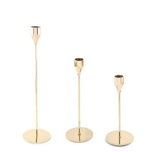 Mundo Online - Candelabro 3 Piezas Porta Vela Centro De Mesa Clasic Gold