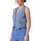 thumbnail image 4 of INSPIRE CHIC Chaleco de Mezclilla para Mujer sin Mangas con Cuello en V y Botones, Talla 2XL Azul Claro, 4 of 6
