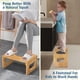 thumbnail image 5 of Taburete para inodoro King Pavonini Bamboo Squat de 18 cm y 23 cm, ajustable, 5 of 7