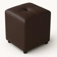Muebles Hvm - Puff Hvm Boton Café Chocolate