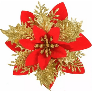 Geneerico - Flores Navideñas Adorno De Navidad Set De 10 Flores