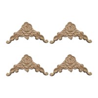Bothyi - Apliques De Madera De 4 Piezas Talladas Aplicadas De Madera Para El Armario De Decoración De Armario De Armario E