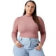 thumbnail image 2 of Camiseta Lisa de cuello alto Plus Size., 2 of 6