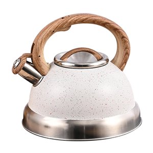 Magideal - Hervidor De Acero Inoxidable Con Silbido Fuerte, Se Calienta Rápidamente, Hervidor De Café Moderno, Tetera Para Senderismo, Barbacoa, Picnic Al Aire L Blanco