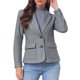 thumbnail image 1 of INSPIRE CHIC Blazer para Mujeres de Tweed de Espiga con Mangas Largas, Casual de Negocios con Bolsillos L Gris, 1 of 6