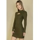 thumbnail image 5 of Vestido Mini Ajustado De Manga Larga Con Abertura Frontal Acanalada, 5 of 5