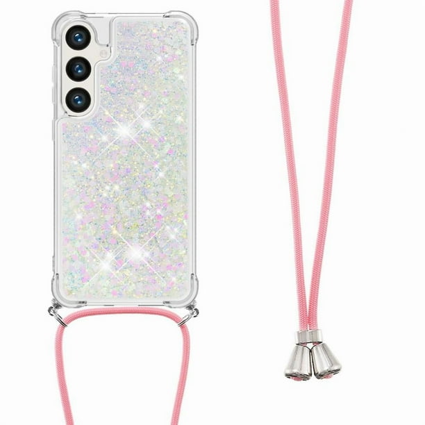 Funda FOXDOCK para Samsung Galaxy S24 FE con Cuerda Ajustable, Brillo Líquido, Protección Antigolpes y Lente – Ideal para Regalo