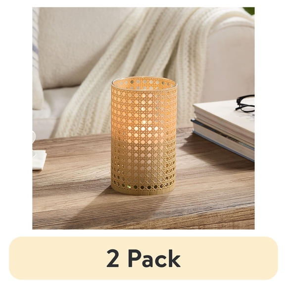Portavelas Hurricane Better Homes Gardens Rattan Vidrio 2 Un