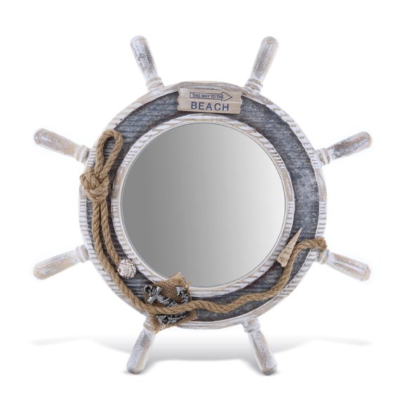 Decoración de pared CoTGlobal Silver Sea Beach Nautical Ship Wheel