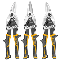 Genérico - Set Tijeras De Aviacion 3Pcs 250Mm / 10 Ingco Htsnk0110 Color Amarillo