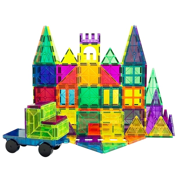 Baldosas magnéticas Bmag, 67 unidades, con 1 bloque de construcción para automóviles para niños a partir de 3 años