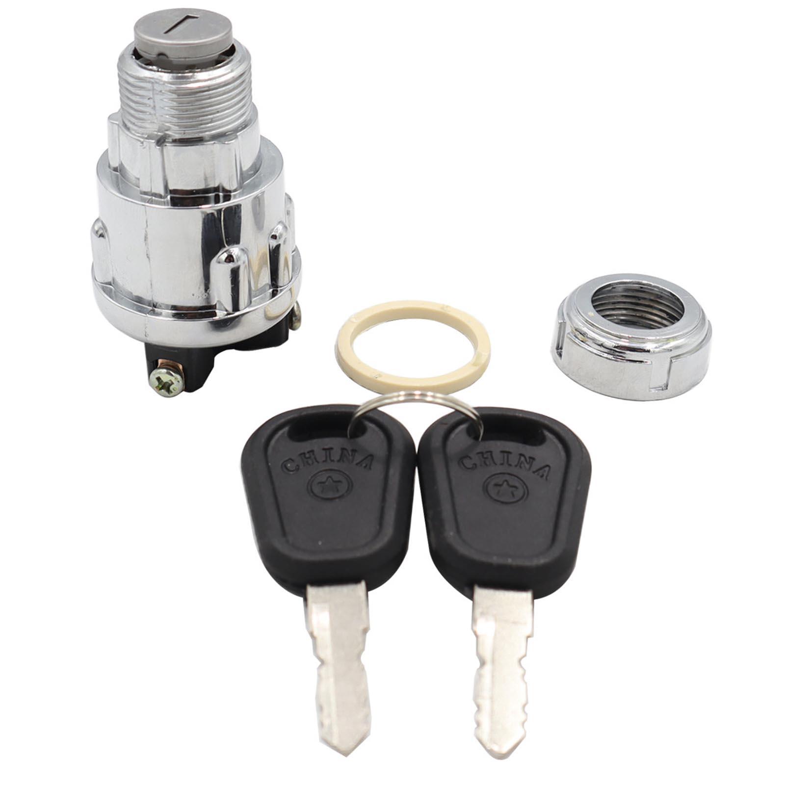 Magideal - Interruptor De Encendido Universal Con 2 Llaves De Repuesto, 12 V 3 Cables Para Vehículos Agrícolas Modificados, Tractores, Carretillas Elevadoras,