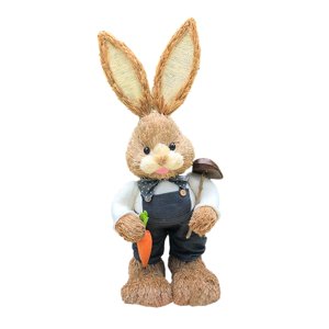 Magideal - Estatuilla De Conejo De Pascua De Paja, Estatua De Conejo De Pie, Decoración Creativa De Pascua Para Gabinete De Granja, Sala De Estar, Dormitorio De Estilo F