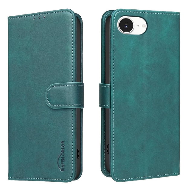 Funda Billetera para iPhone 16E Protección RFID y Soporte Ajustable Verde