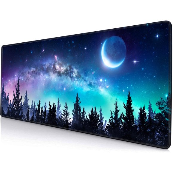 Alfombrilla para ratón SANWUMIAN 80 × 30 cm con bordes cosidos – Galaxia