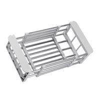 Bothyi - Fregadero De Cocina Multiusos Estante De Almacenamiento Cesta De Drenaje Telescópica Para Frutas Gris