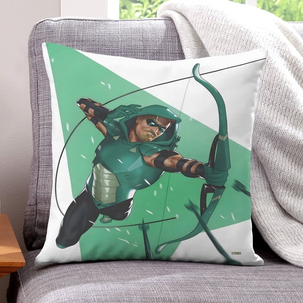 Flecha Verde Fundas de almohada de terciopelo con tema, regalos de funda de almohada, decoración para el hogar, cojín de lanzar, regalo de cumpleaños para fans y parejas.50*50cm.