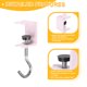thumbnail image 3 of Uxcell 4Pcs Gancho de Escritorio Soporte de Montaje de Gancho para Bolsas J Hooks de Conejo para Colgar Bolsas Rosa, 3 of 6