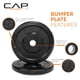 thumbnail image 3 of Disco bumper olímpico CAP Elite de 11.3 kg, par, caucho virgen, 3 of 6