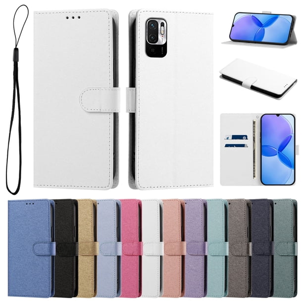 Cartera para Xiaomi Poco M3 Pro 5G con Soporte y Correa, Blanco