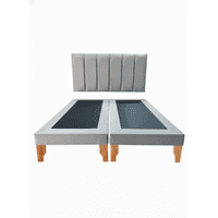 Muebles New - Cama King Lineal Gris Felpa
