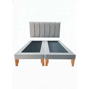 Muebles New - Cama King Lineal Gris Felpa