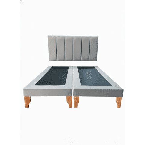 Muebles New - Cama King Lineal Gris Felpa