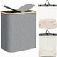 thumbnail image 2 of Cesto Doble Ropa Sucia con Tapa Plegable Canasto Bambú Rectangular, 2 of 8