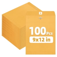 Sobres Con Cierre Sunee, 9 X 12, 100 Unidades, Papel Kraft Marrón