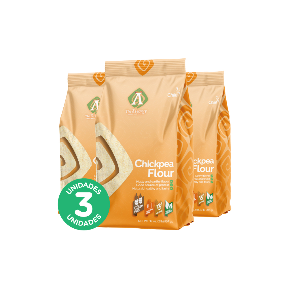 Ambrosia Spa - Pack 3, Exportación Harina De Garbanzo (Chickpea Flour) 907Gr