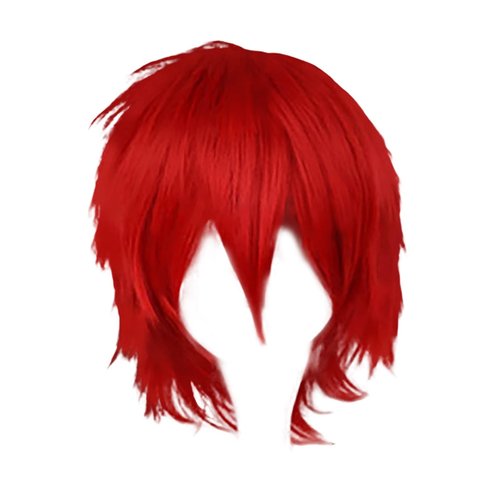Magideal - Peluca Corta De Cosplay, Anime Resistente Al Calor Unisex Moda Básica En Capas Spiky Peluca Para Disfraz De Halloween Hombres Cosplayer Mascu , Rojo