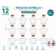 thumbnail image 2 of Pack 12 Frascos Vidrio Forma Estrella 150ml con Corcho Ideal Dulces Regalos Eventos, 2 of 3