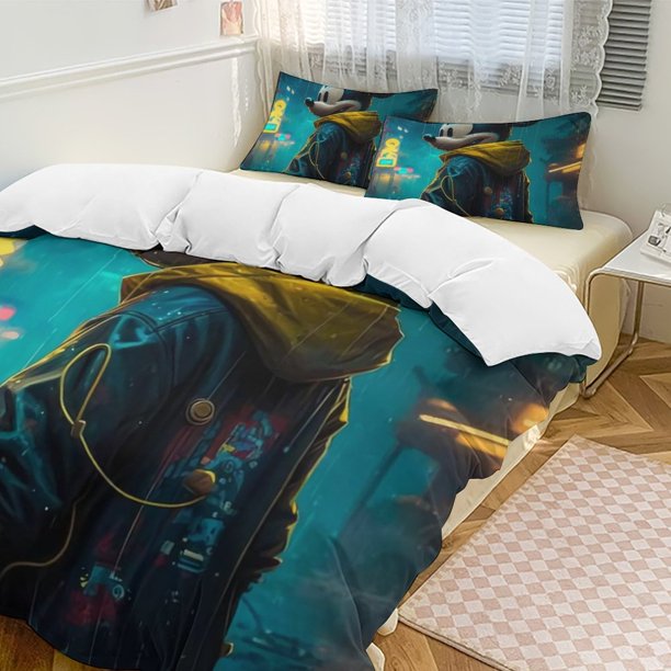 Mickey MouseCartoon Collection 3-Piece Comforter Set, Personalized Bedding Decor for Kids And Teens Bed Sheets