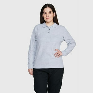 Jayson - Polera Pique Tc Ml Mujer Gris Oscuro 2Xl