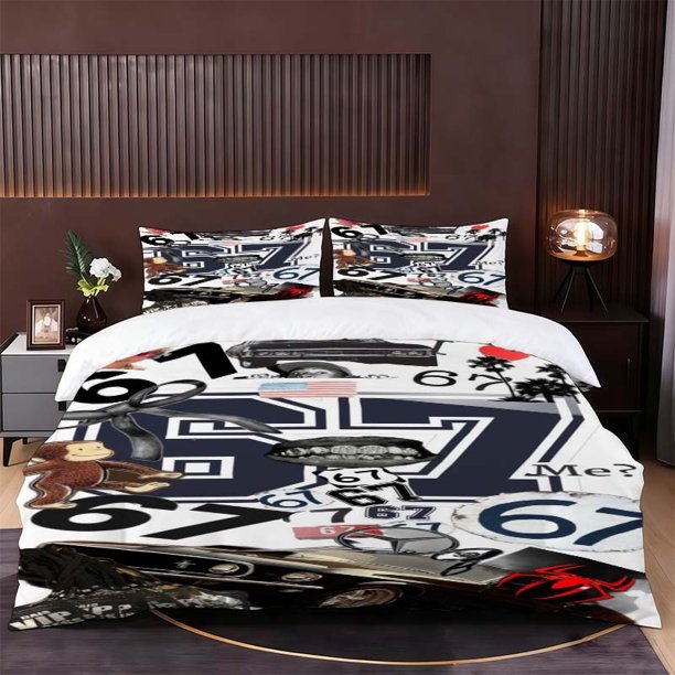 Creative Collage "67" Pattern Set Soft and Comfortable Bedding Set