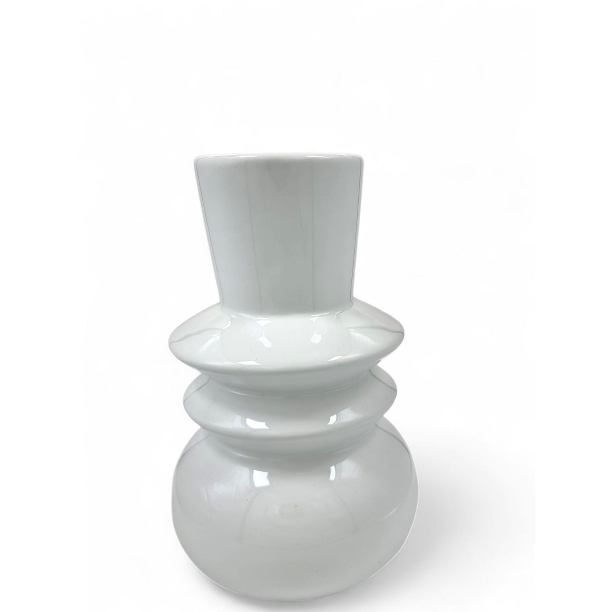 Mc Group - Jarron Decorativo De Cristal Blanco Vintage -20 X7