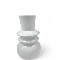 Mc Group - Jarron Decorativo De Cristal Blanco Vintage -20 X7