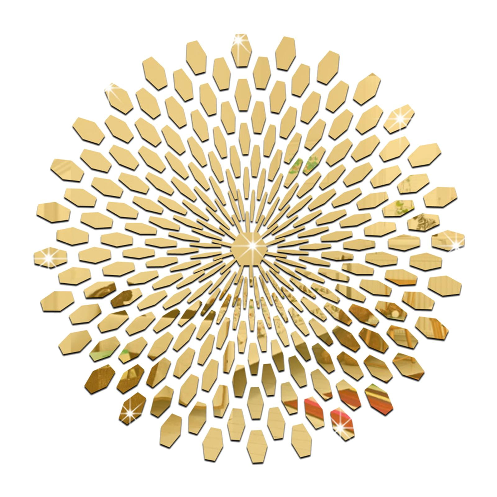 Bothyi - Espejo Pegatinas De Pared Calcomanía Redonda Creativa Para El Hogar Cocina Tv Fondo Dorado