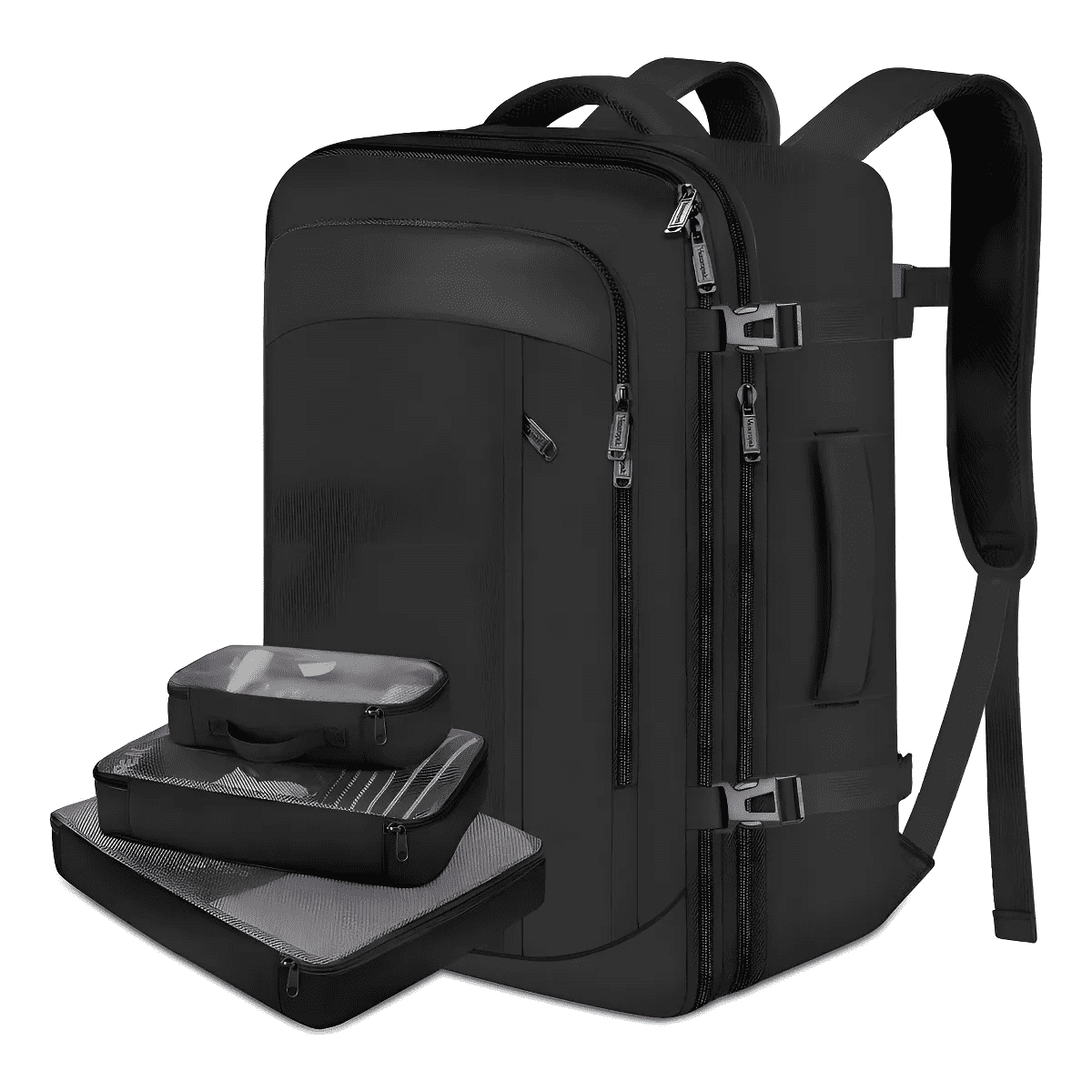 Mochila Viaje Vancropak Belug 1215 Negra Impermeable Expandible Antirrobo 50l Negro