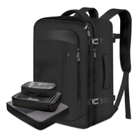 Mochila Viaje Vancropak Belug 1215 Negra Impermeable Expandible Antirrobo 50L Negro