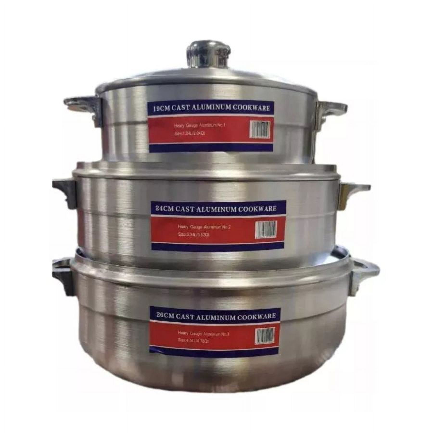 Click Ventas - Set Juego De 3 Ollas Calderos Arroceras Aluminio Cocina