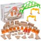 thumbnail image 1 of Paquete de expansión de vías de tren de madera Orbrium Toys, 110 unidades, 1 of 7