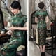 thumbnail image 2 of Vestido cheongsam de diez hebillas, desfile de ropa de verano, etiqueta larga, corte entallado, 2 of 5