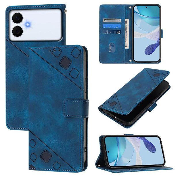 Funda Cartera para Samsung Galaxy S26 Edge con Soporte y Ranuras, Resistente a Golpes y Rayones Azul