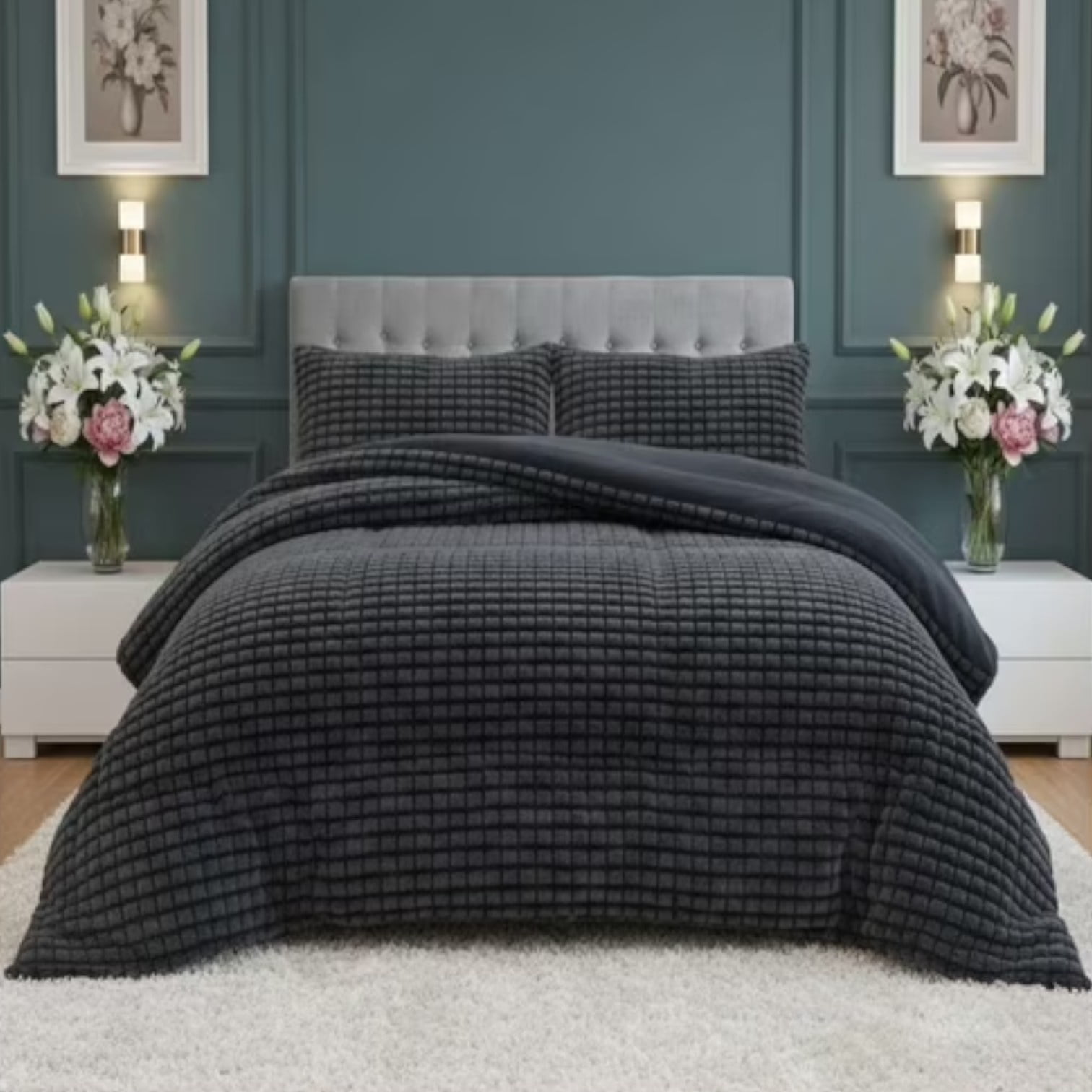 Cubrecama Premium Pelo De Conejo Sintetico Con Chiporro M26