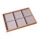 thumbnail image 4 of Bandeja Organizadora De Joyas De Madera Práctica Para Anillos Hogar Dormitorio Cajón Pulsera 6 Rejillas Marrón Claro, 4 of 5