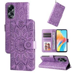 Funda Tipo Cartera Foxdock Para Oppo A58 4G , Diseño Girasol En Relieve, Cuero Pu, Cierre Magnético, Soporte Y Tarjetero