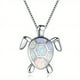 thumbnail image 3 of Gorgeous Bohemian Fire Opal Necklace - Silver Color, Blue, White & Green Tortoise Pendants, 3 of 5