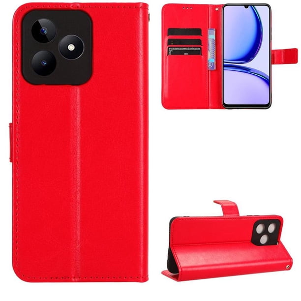 Funda tipo libro para Realme Note 50 4G, cartera todo‑en‑uno, funda multifuncional con tarjetero y correa de muñeca desmontable